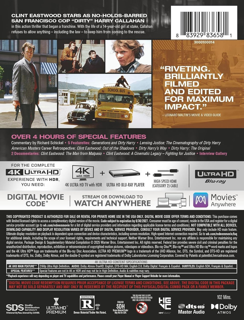 Dirty Harry - Limited Edition Steelbook (4K Ultra HD + Digital)