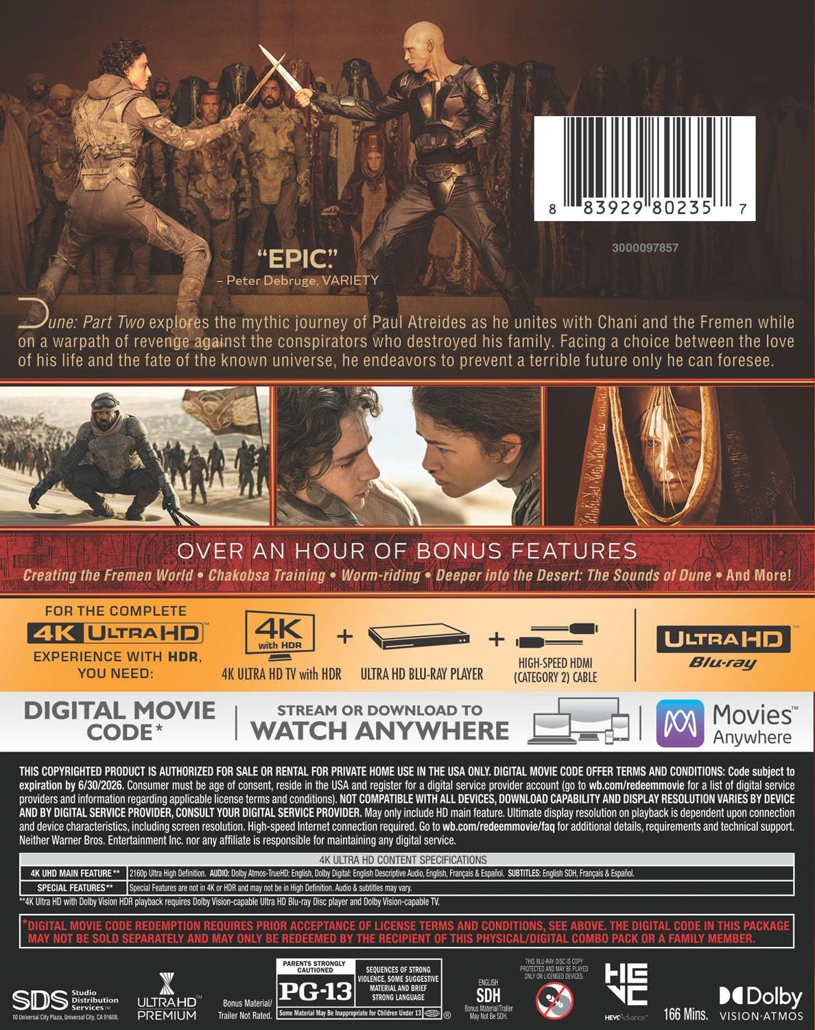 Dune: Part Two (4K Ultra HD + Digital)