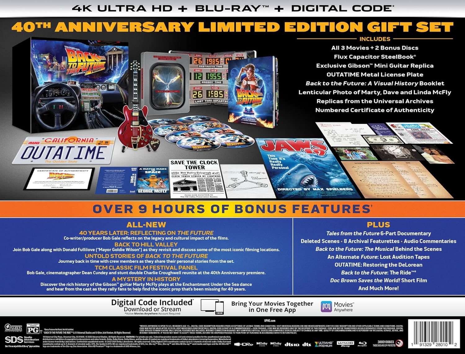 Back to the Future Trilogy: 40th Anniversary Limited Edition Steelbook Giftset (4K Ultra HD + Blu-ray + Digital)