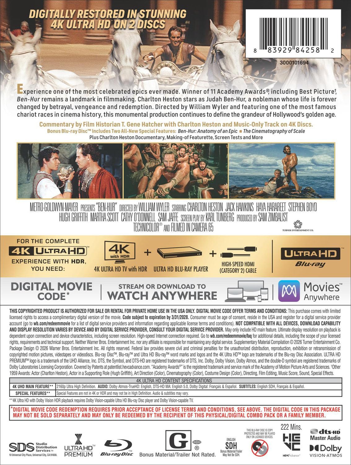 Ben-Hur - Limited Edition Steelbook (4K Ultra HD + Digital)