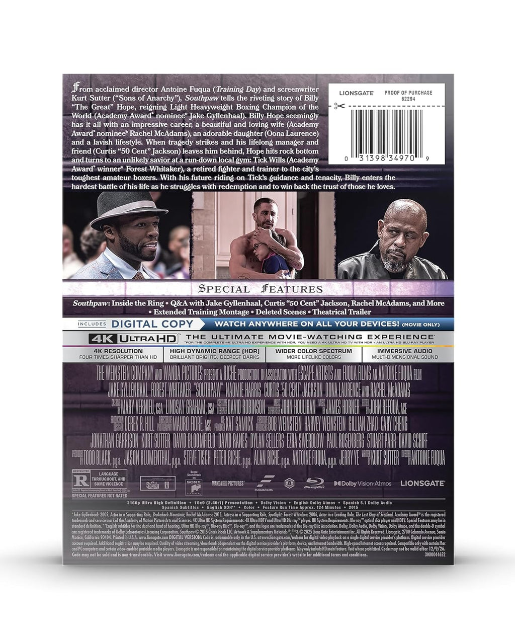 Southpaw - Limited Editon Steelbook (4K Ultra HD + Blu-ray + Digital)