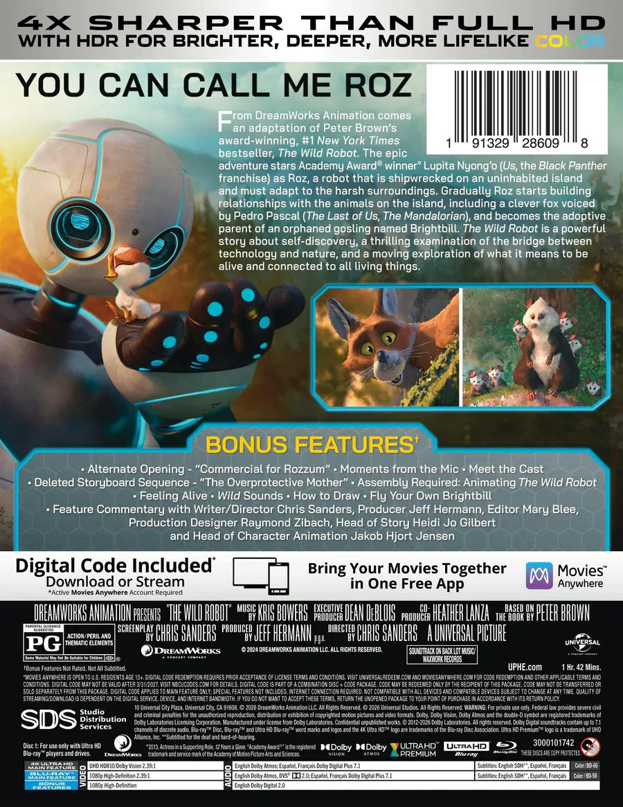 The Wild Robot - Limited Edition Steelbook (4K Ultra HD + Blu-ray + Digital)